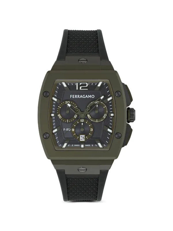 Ferragamo (フェラガモ) 腕時計 F-80　クロノグラフ Ferragamo F-80 トノー クロノグラフ 41mm 腕時計 | ブラック