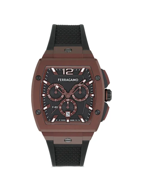 Ferragamo F-80 トノークロノグラフ 42mm 腕時計 | ブラック | FARFETCH JP