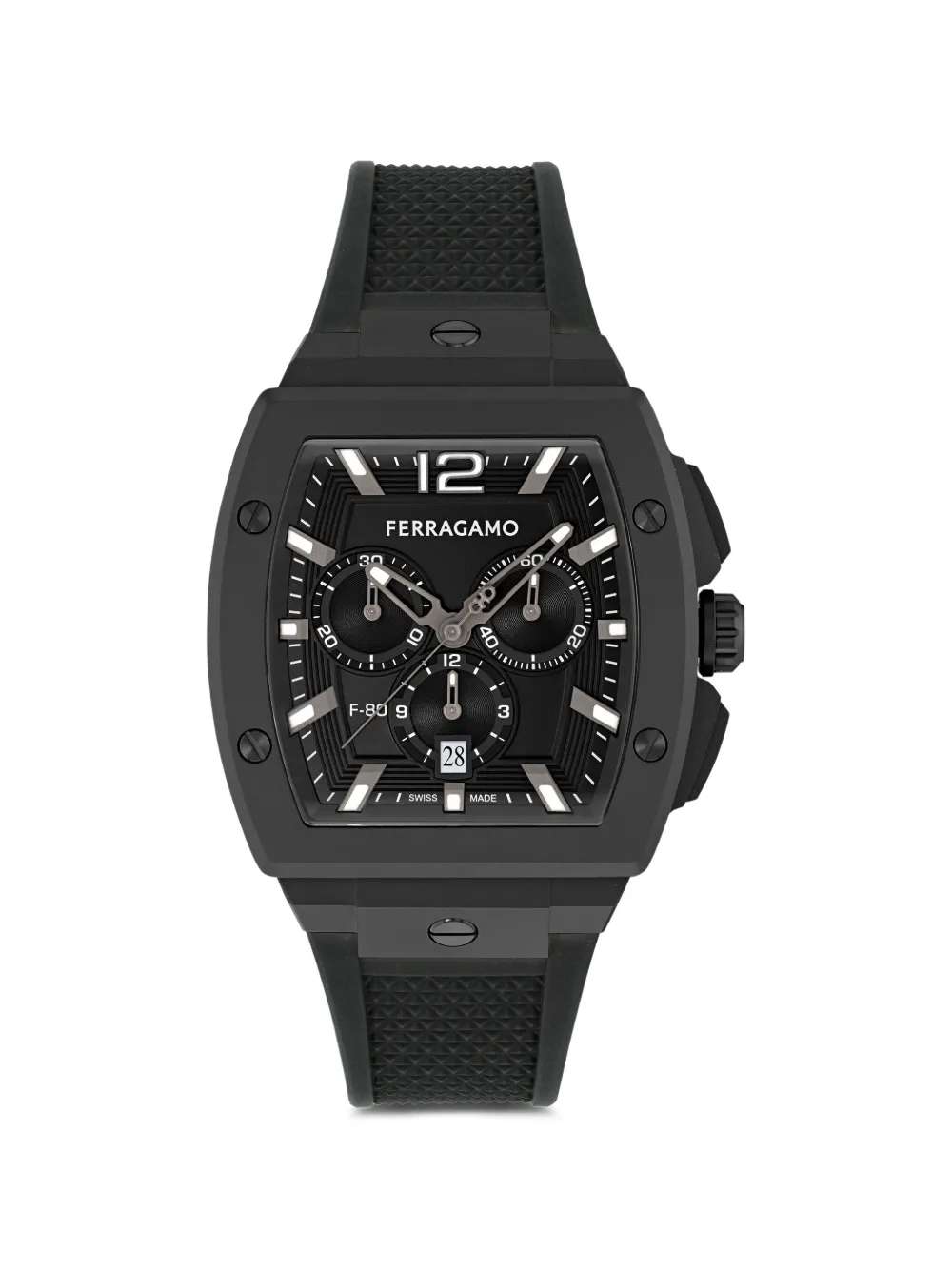 Ferragamo F-80 Tonneau Chronograph 418mm watch - Nero