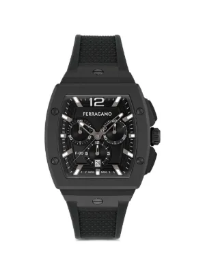 Salvatore Ferragamo F-80 クロノグラフ メンズ Ferragamo F-80 Tonneau Chronograph 41mm Watch | Black | FARFETCH