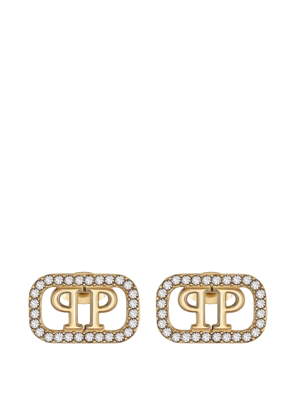 Philipp Plein lettering crystal earrings - Oro