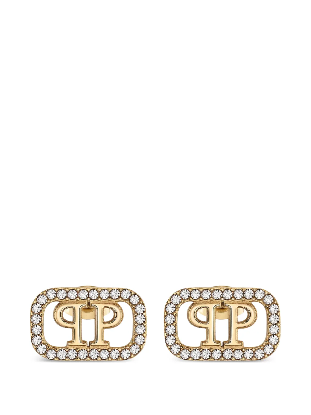 Philipp Plein lettering crystal earrings - Oro