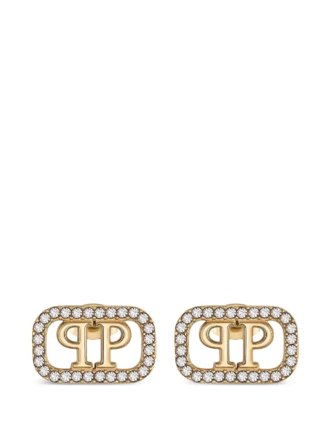 Philipp Plein lettering crystal earrings
