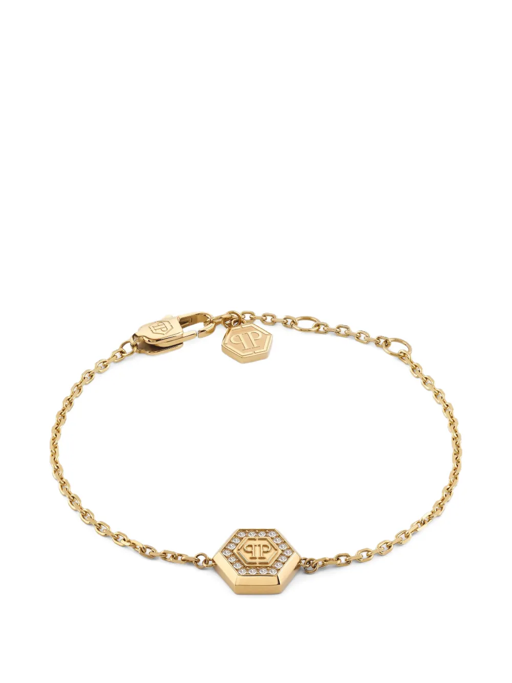 Philipp Plein Legacy hexagon-logo bracelet - Oro