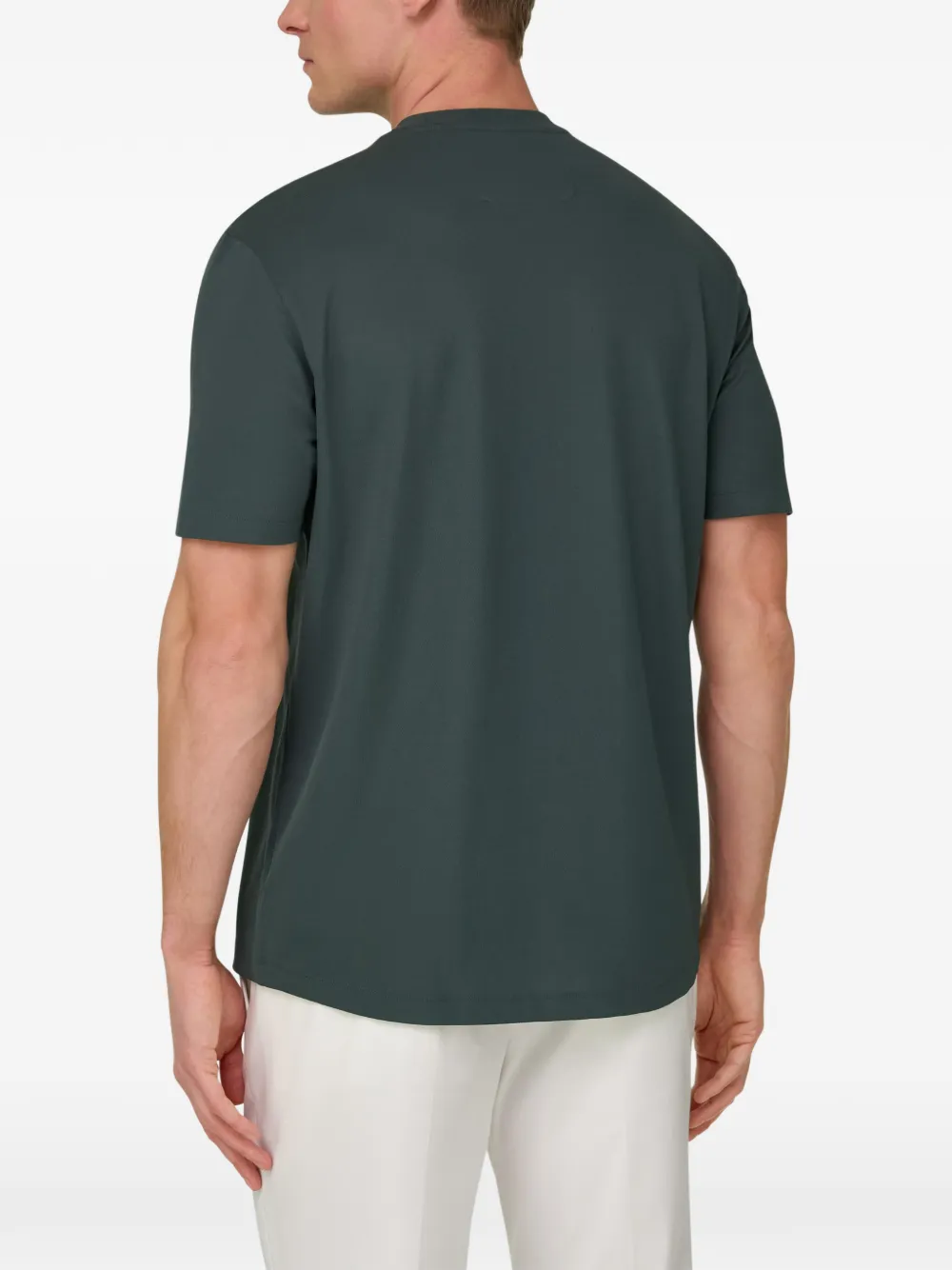 Boggi Milano Piqué T-shirt met applicatie Groen