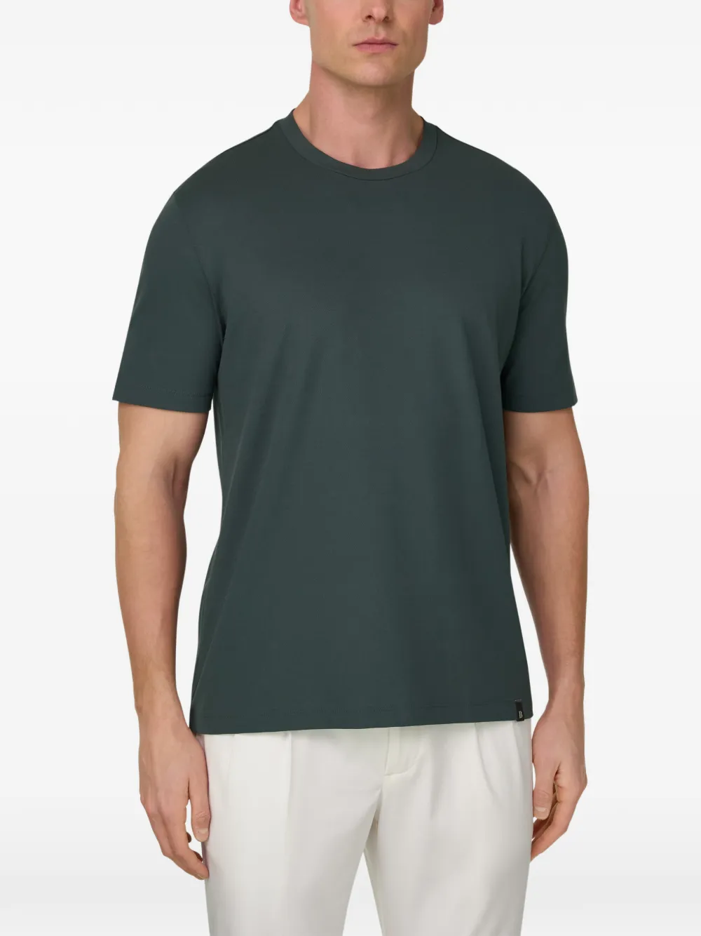 Boggi Milano Piqué T-shirt met applicatie Groen