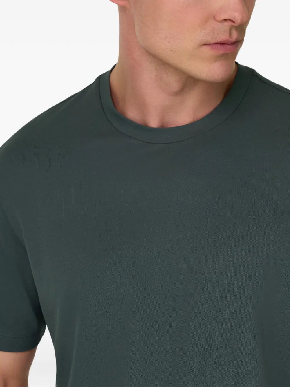 Boggi Milano Piqué T-shirt met applicatie Groen