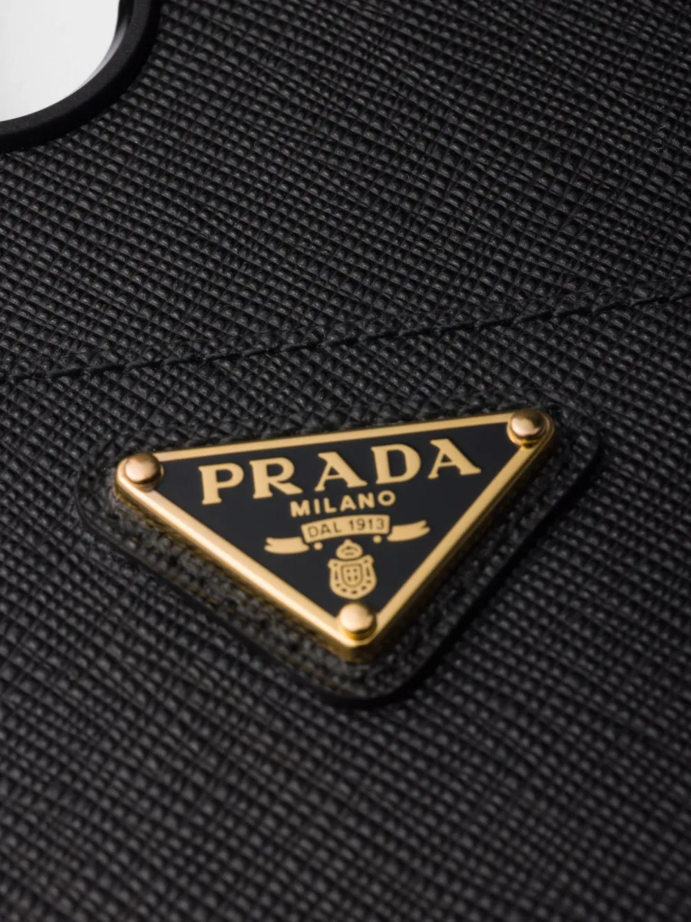  Prada Saffiano Leather Case For Iphone 17 - Black 