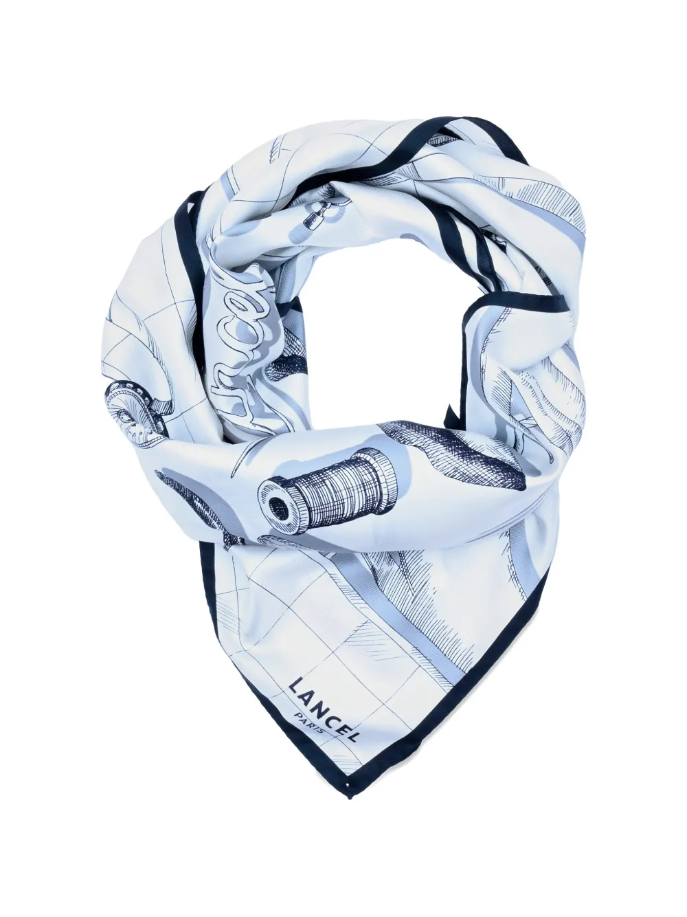 Lancel Vierkante haarband met grafische print Wit