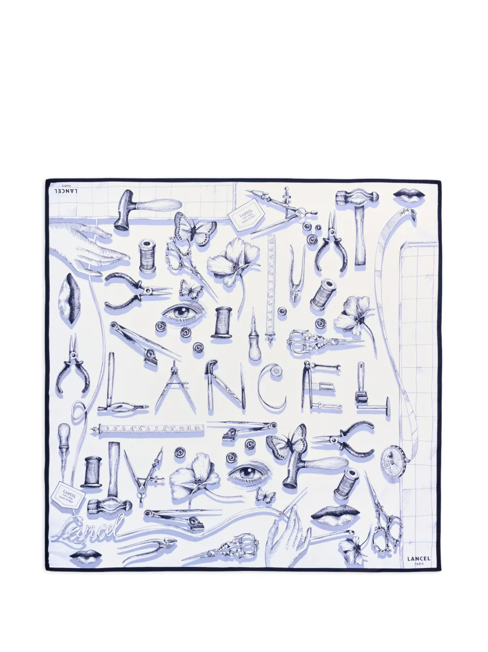 Lancel graphic-print square headband - Bianco