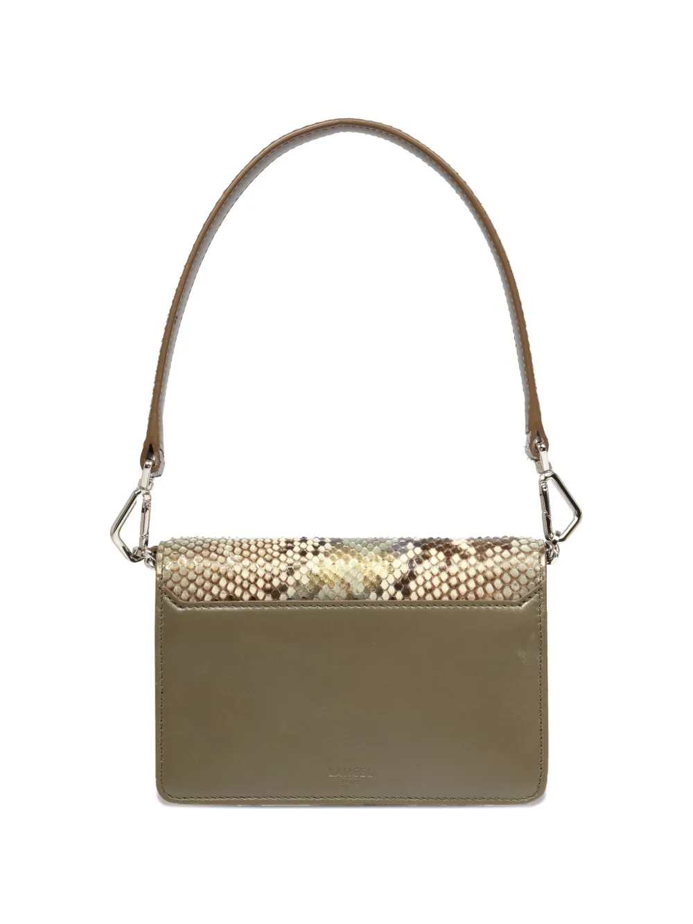 Lancel Amgele kleine crossbodytas met python-detail en kenmerkende omslag Groen
