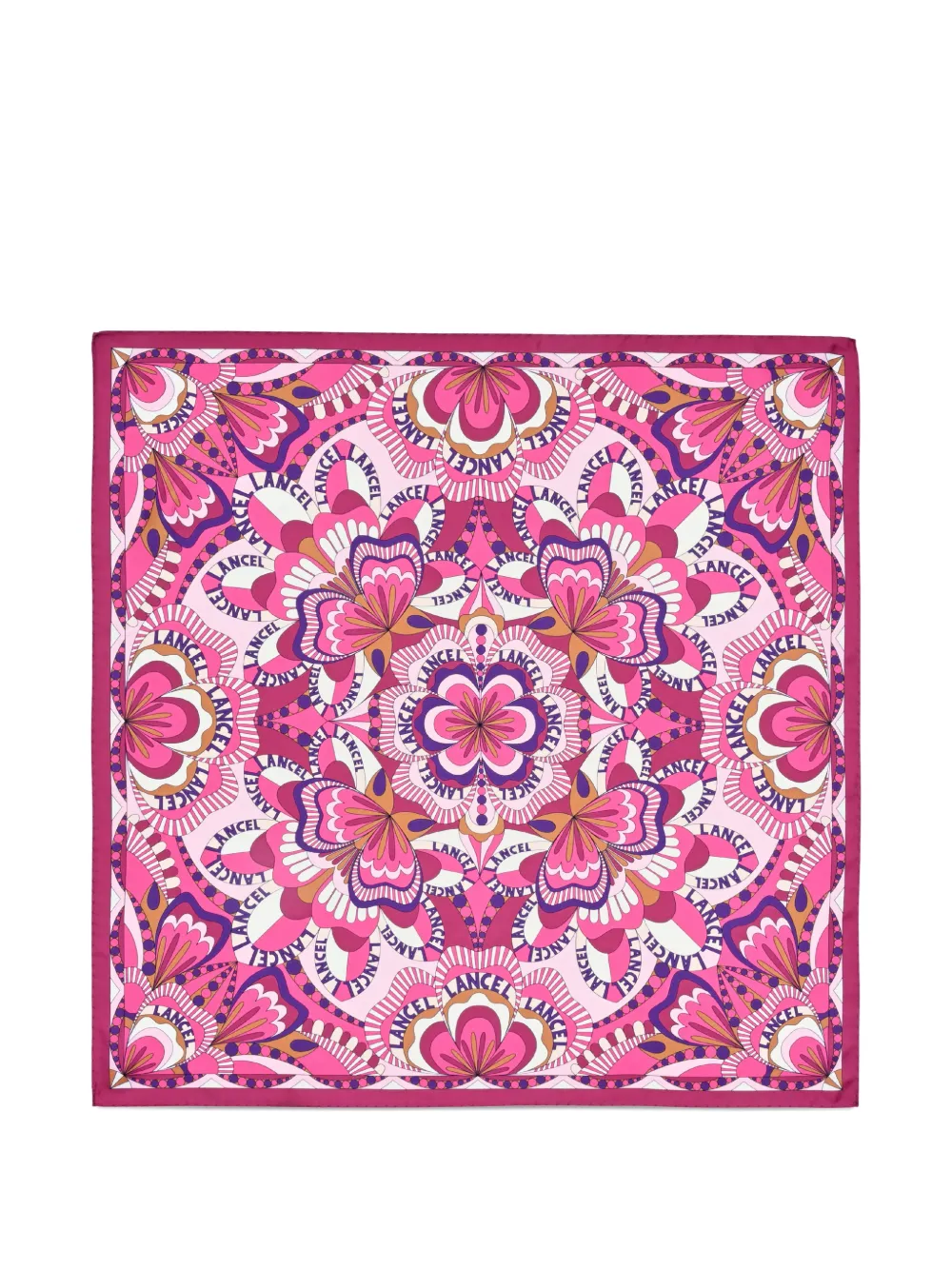 Lancel printed silk square scarf - Pink