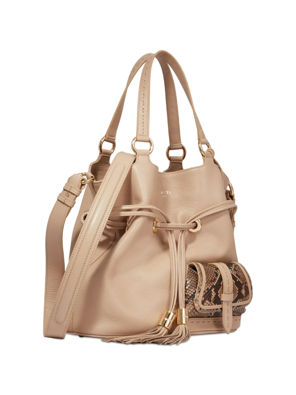 Lancel Premier Flirt leren bucket-tas Beige