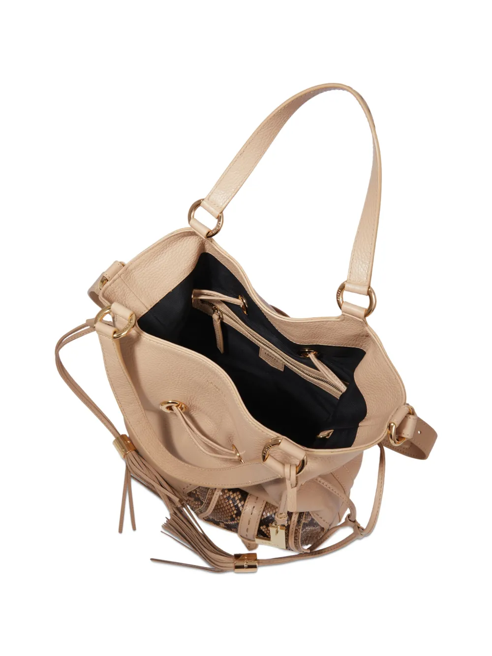 Lancel Premier Flirt leren bucket-tas Beige