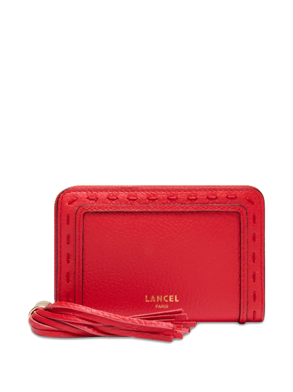 Lancel Portemonnee met rits en kwastje Rood