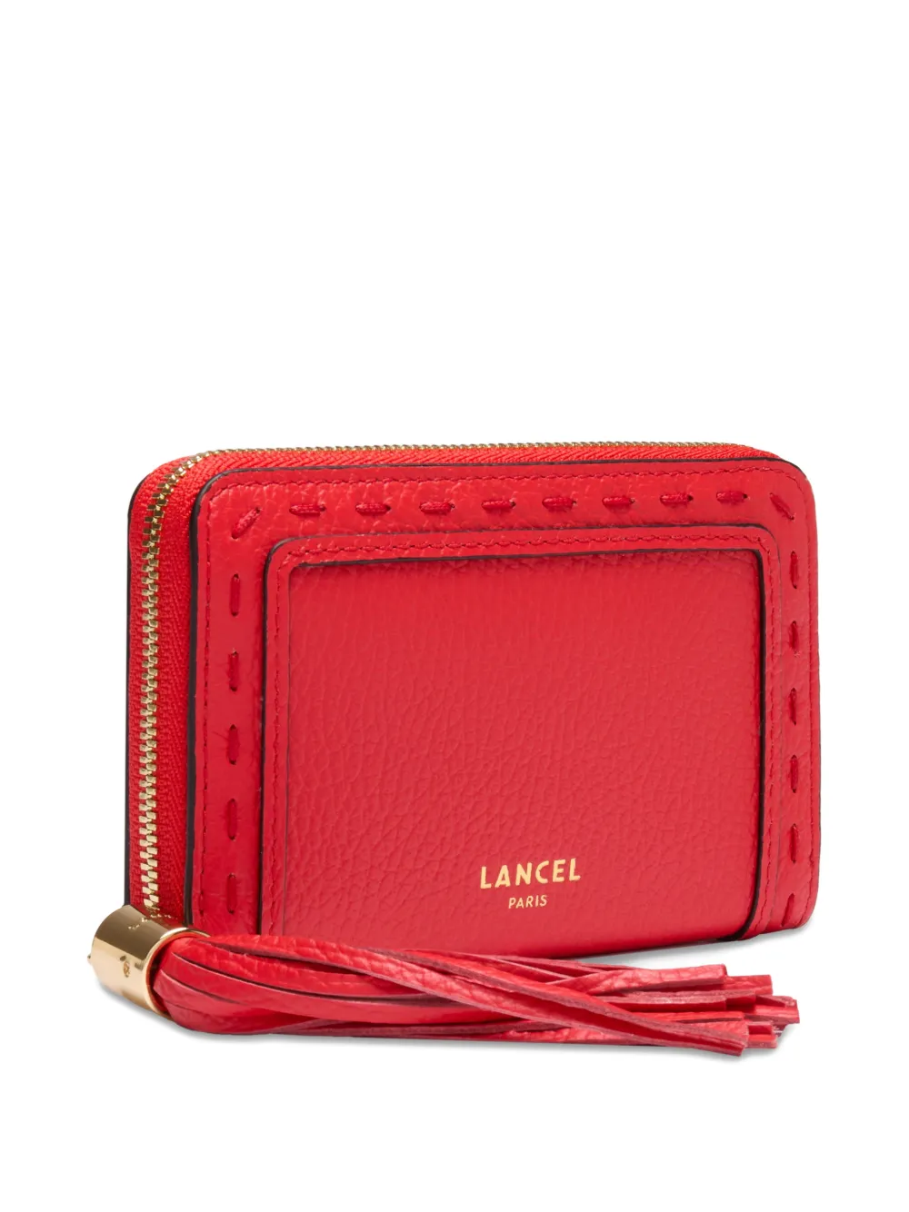 Lancel Portemonnee met rits en kwastje Rood