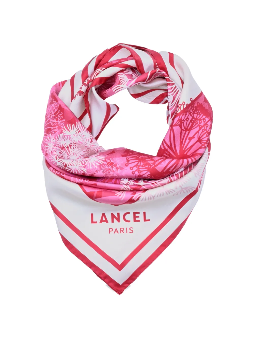 Lancel Zijden sjaal met print Wit