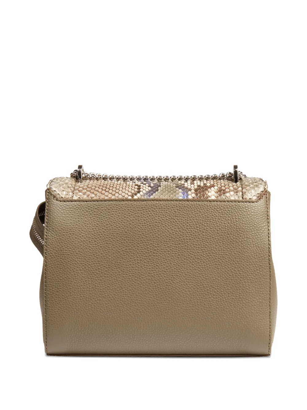  Lancel Ninon Python Logo Flap Shoulder Bag - Neutrals 