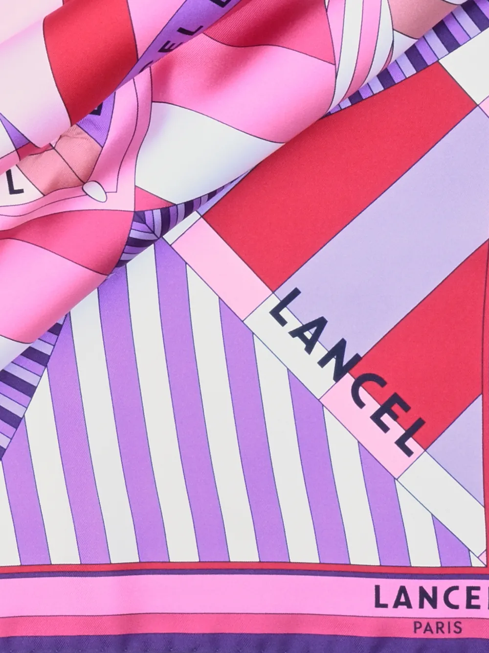  Lancel Silk Square Scarf - Pink 