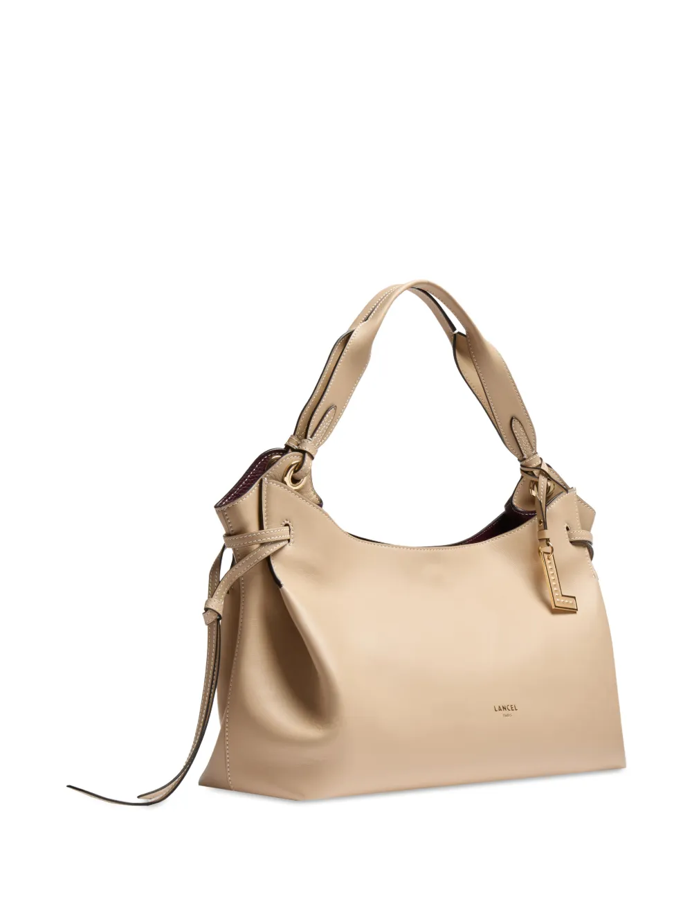 Lancel Swann leren shopper Beige