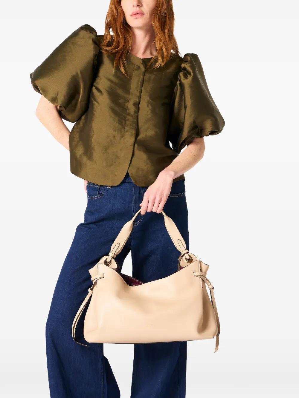  Lancel Swann Leather Tote Bag - Neutrals 