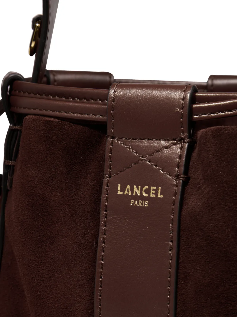Lancel Elles suède bucket-tas Bruin