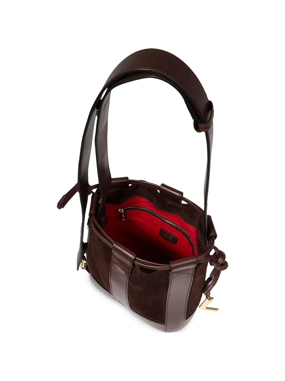 Lancel Elles suède bucket-tas Bruin