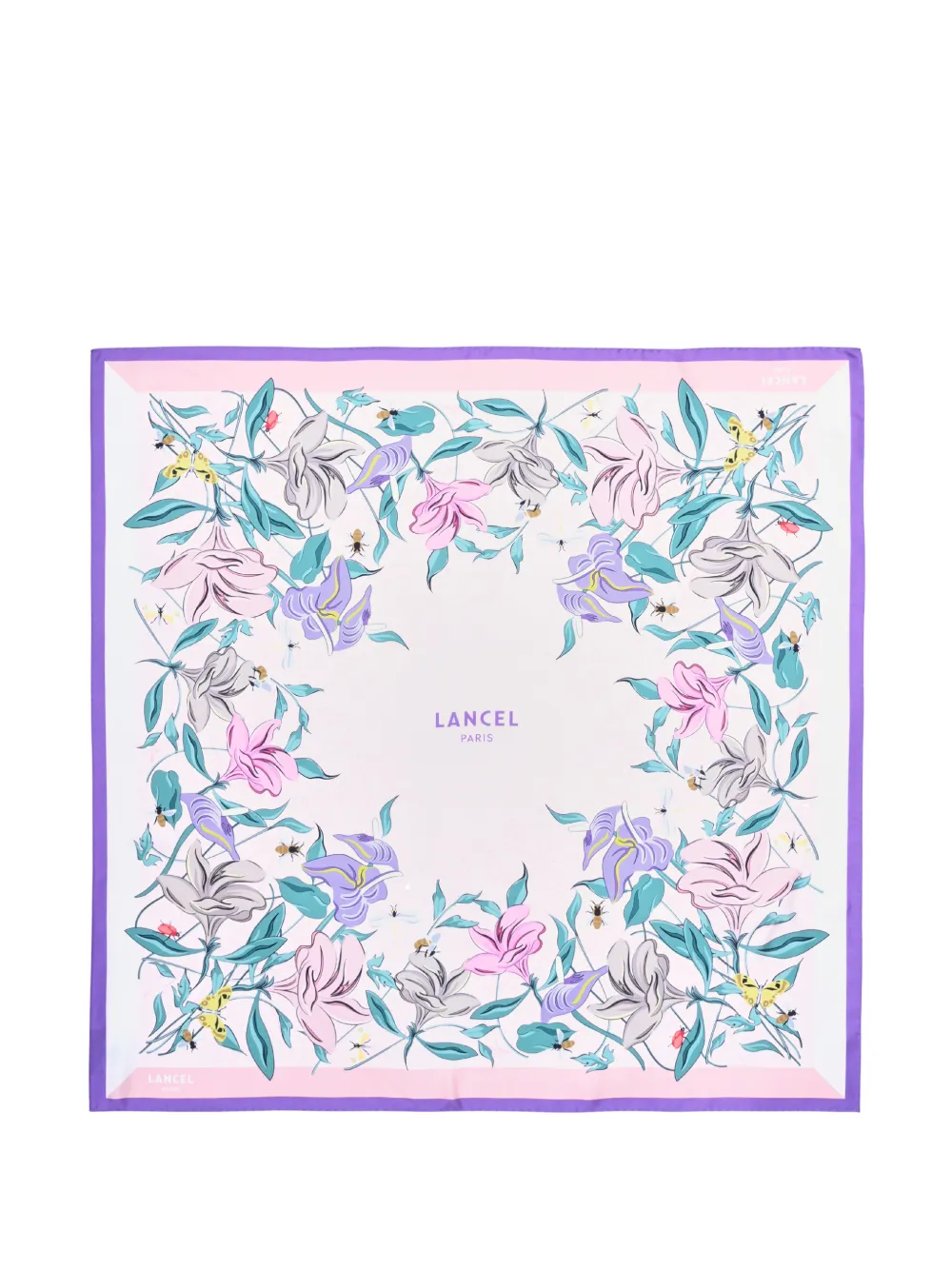 Lancel printed square scarf - Rosa
