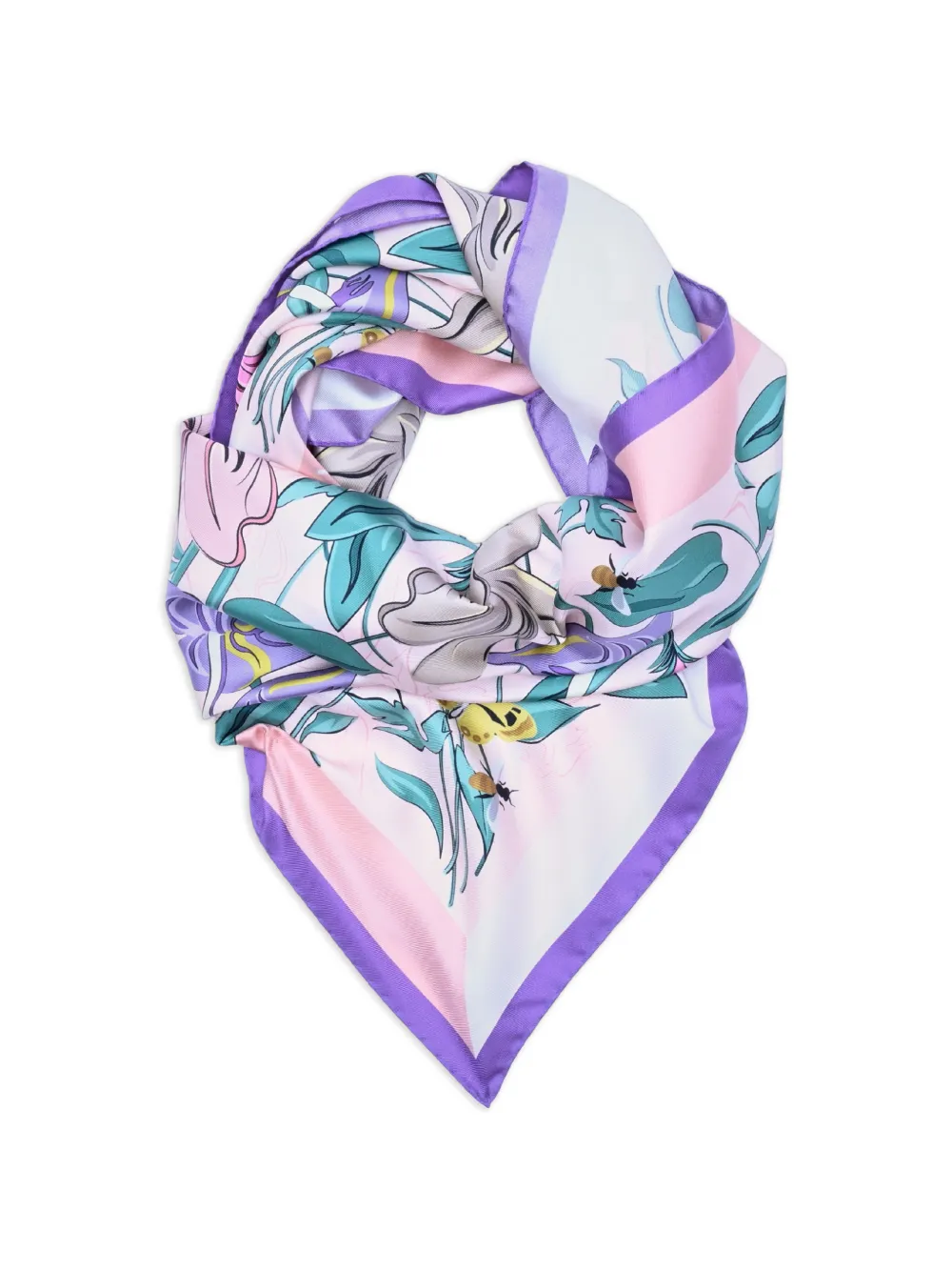  Lancel Printed Square Scarf - Pink 