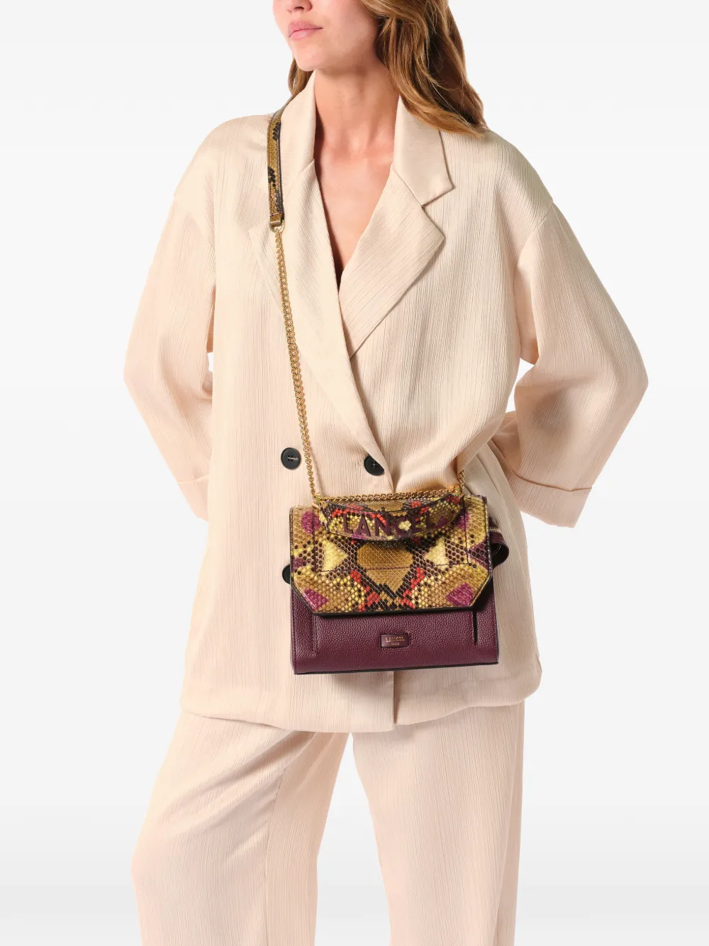 Lancel Ninon crossbodytas met python omslag Paars