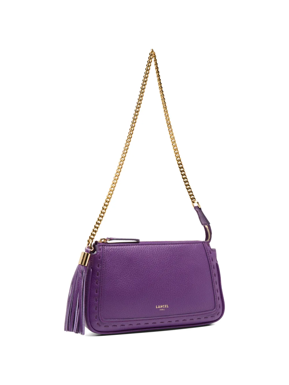 Lancel Premier Flirt clutch met ketting Paars