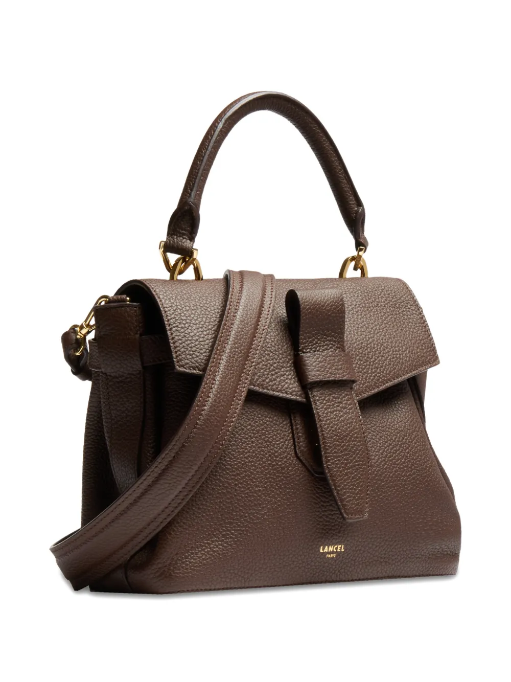  Lancel Charlie Leather Tote Bag - Brown 