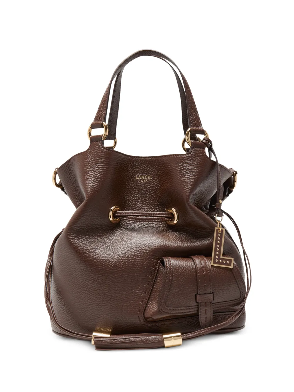 Lancel Premier Flirt leather bucket bag - Marrone