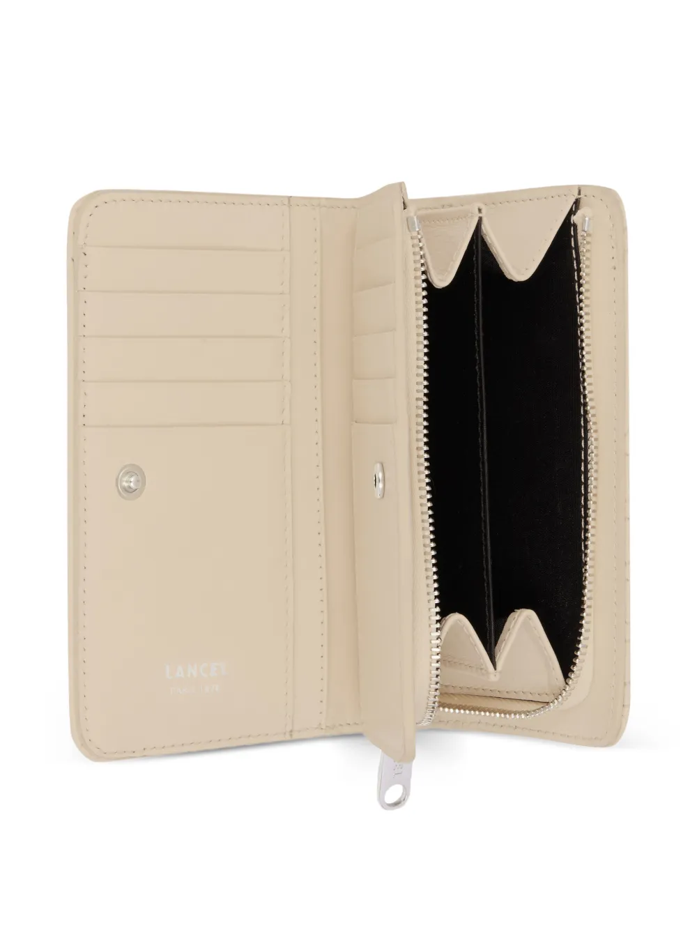 Lancel Gewatteerde portemonnee met rits Beige