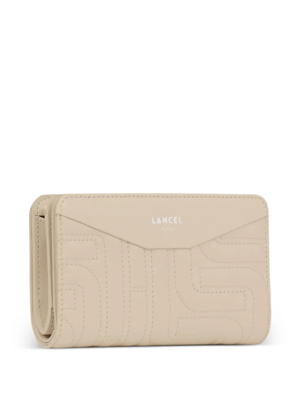  Lancel Zipped Quilted Compact Wallet - Neutrals 