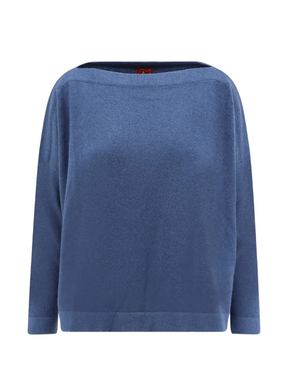 f cashmere boat-neck side-split sweater - Blu