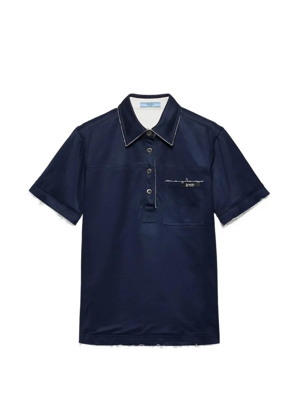 Prada buttoned pocket polo shirt - Blu