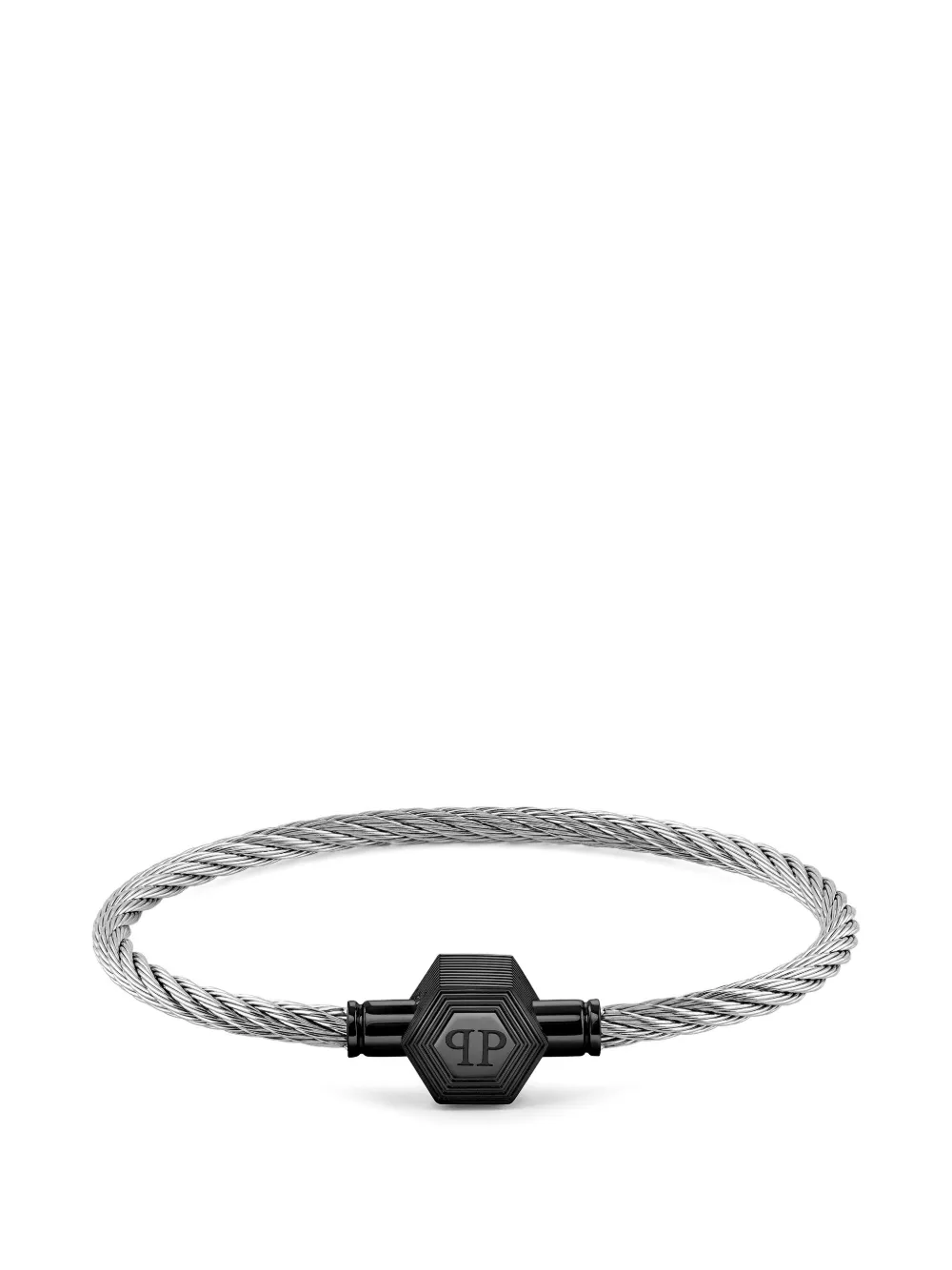 Philipp Plein Enigma stainless steel friendship bracelet - Argento