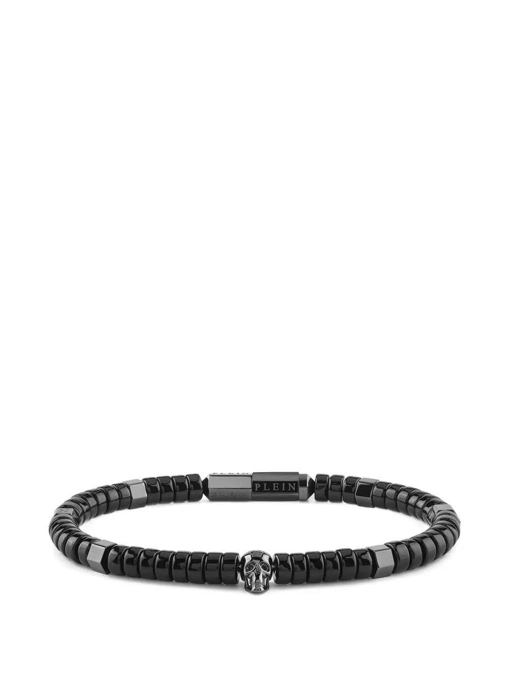 Philipp Plein beads skull-charm bracelet - Nero