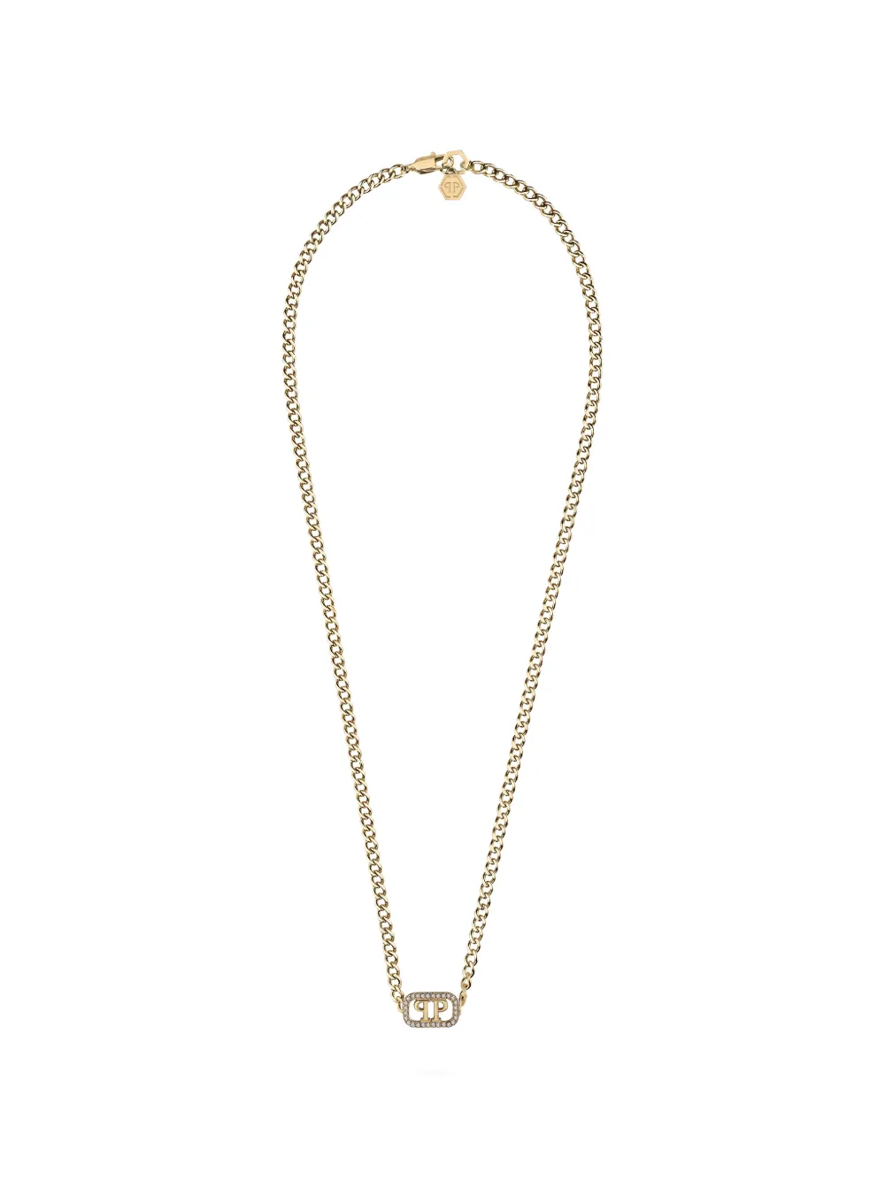 Philipp Plein crystal lettering necklace - Oro