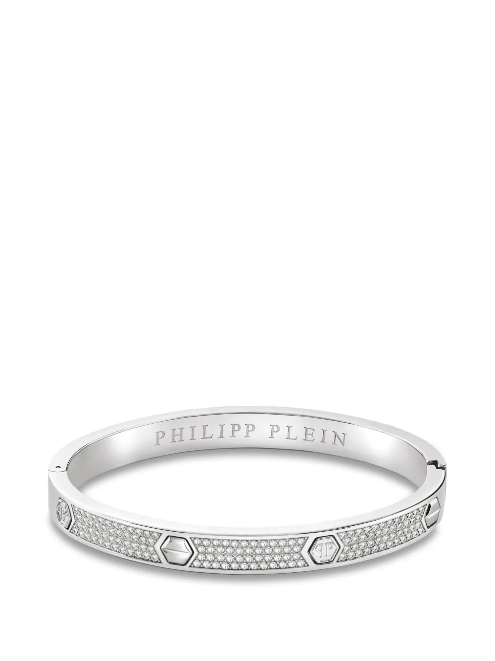 Philipp Plein crystal-embellished cuff bracelet - Argento