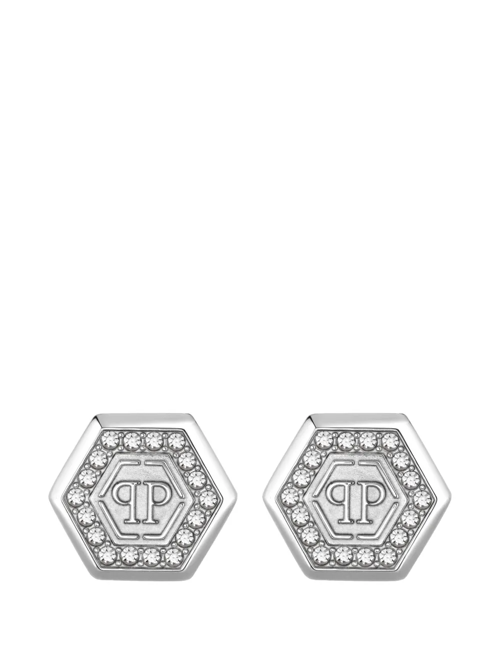 Philipp Plein crystal legacy earrings - Argento