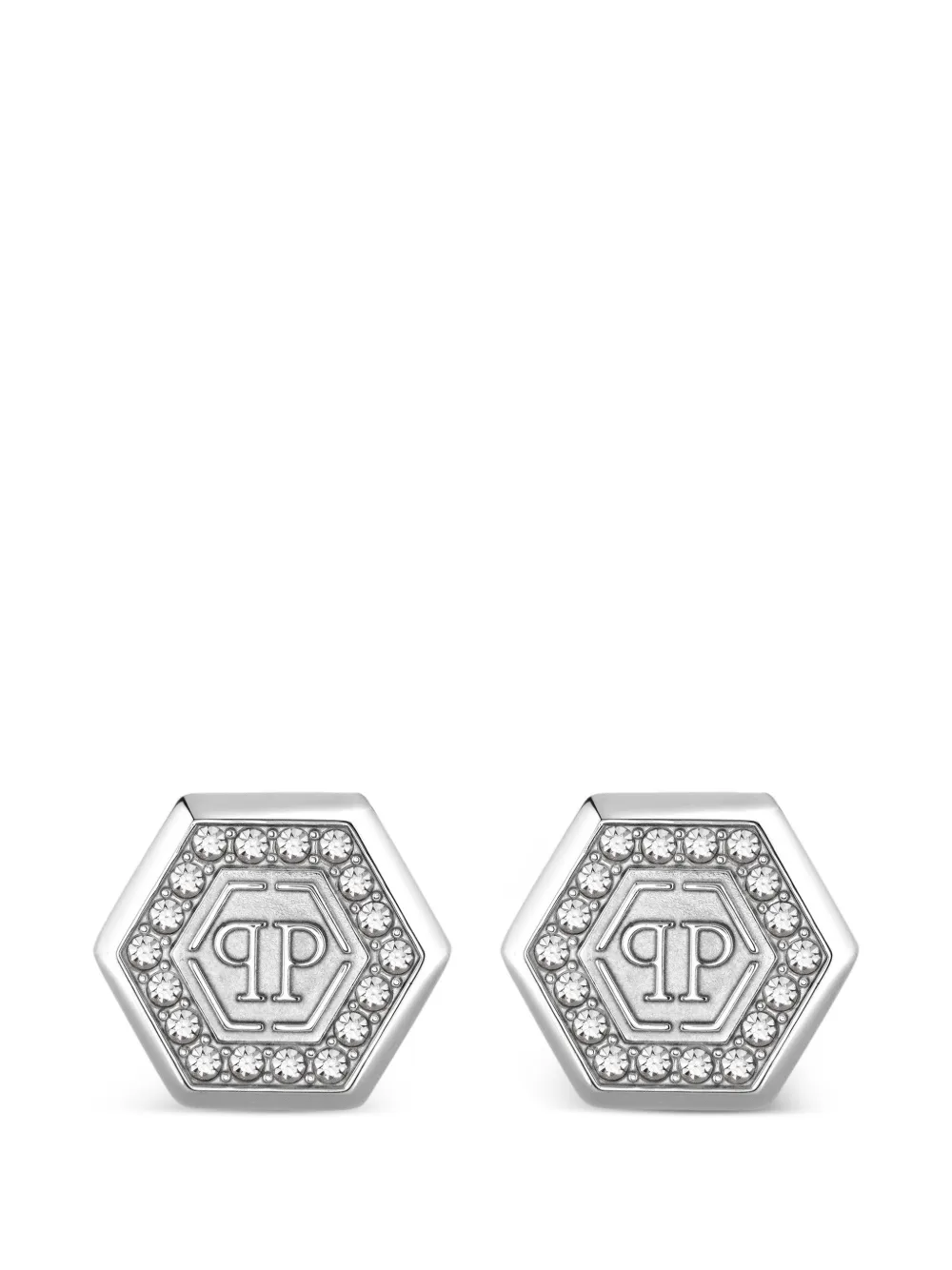 Philipp Plein crystal legacy earrings - Argento