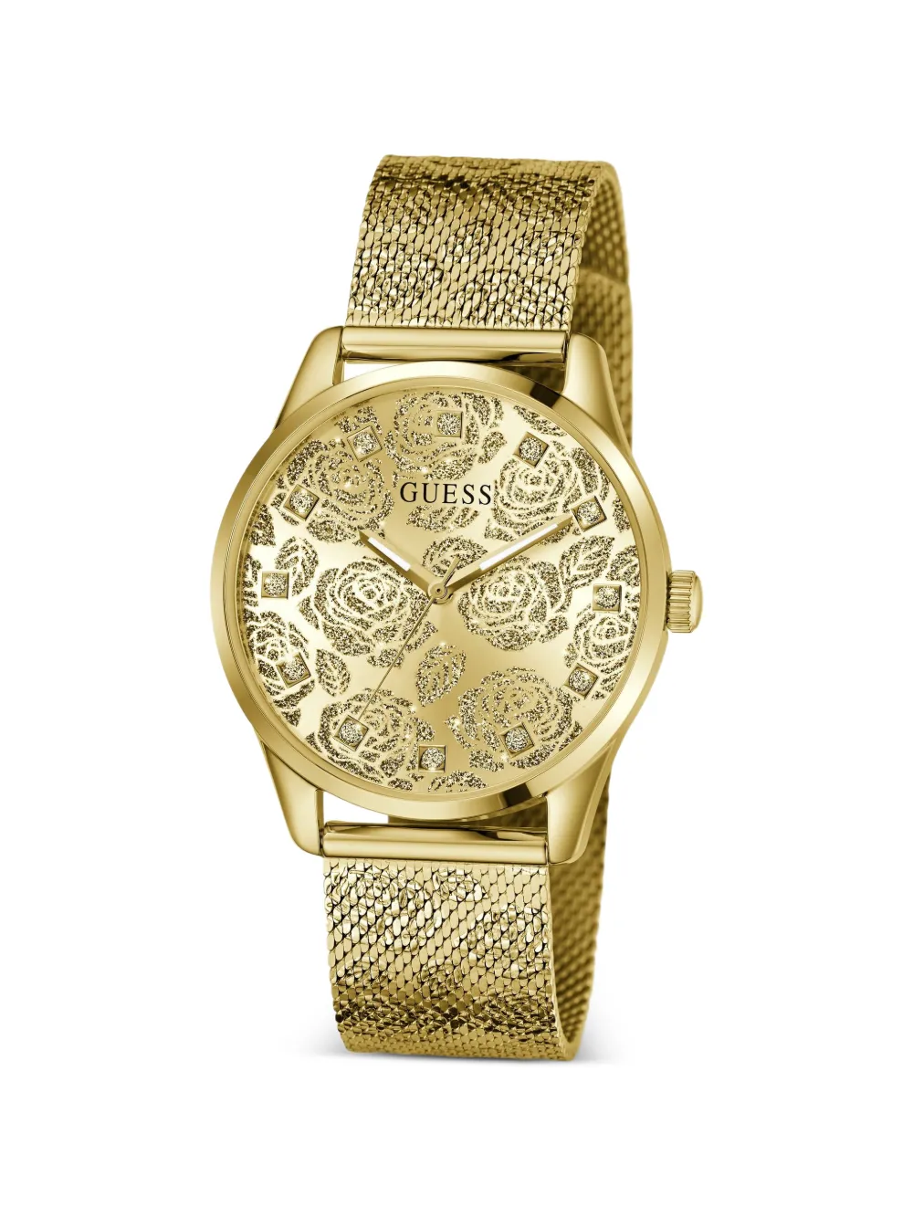 GUESS USA Armbanduhr mit Blumen-Print 36mm - Gold