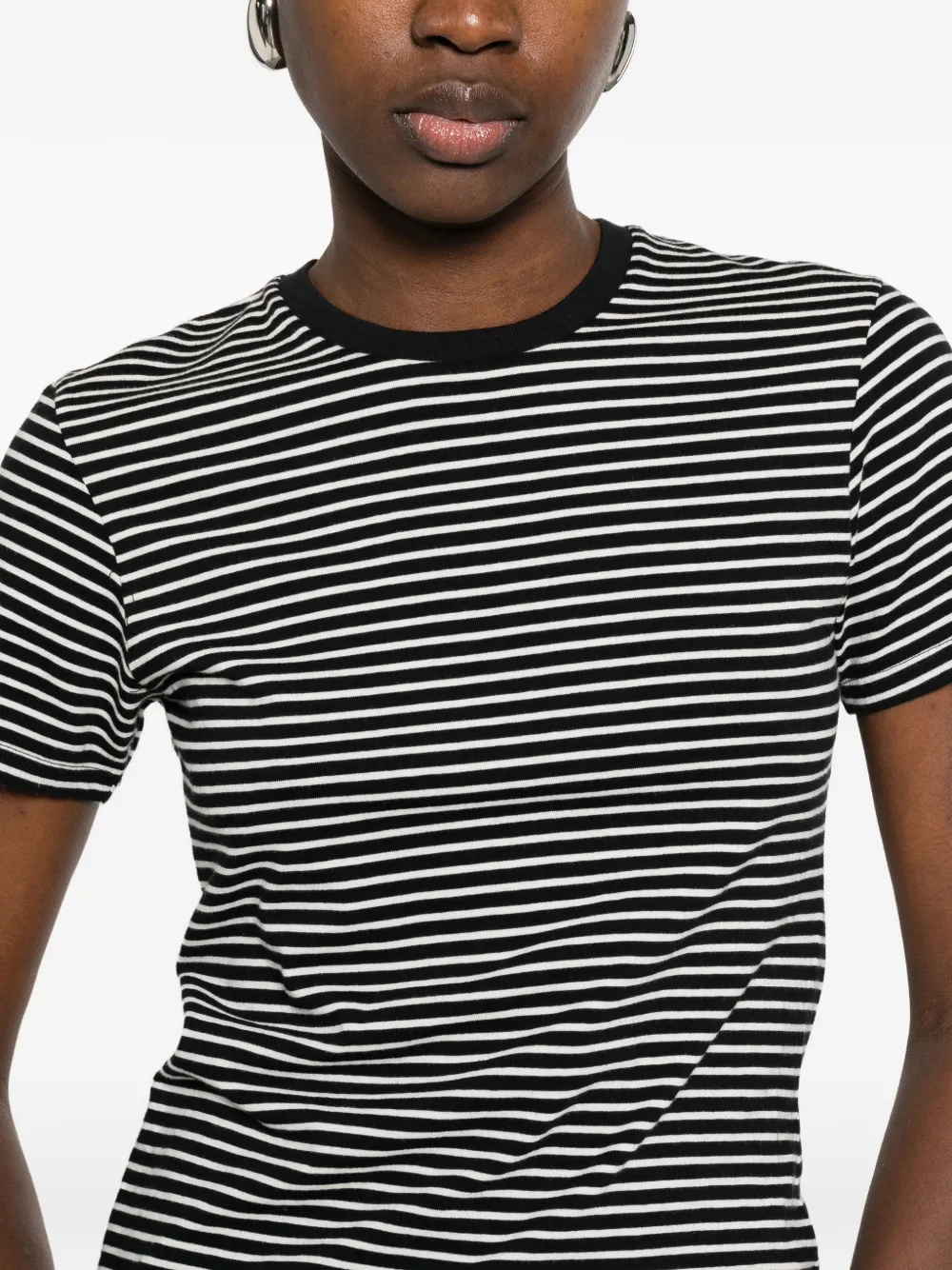 Nili Lotan Gestreept T-shirt Zwart