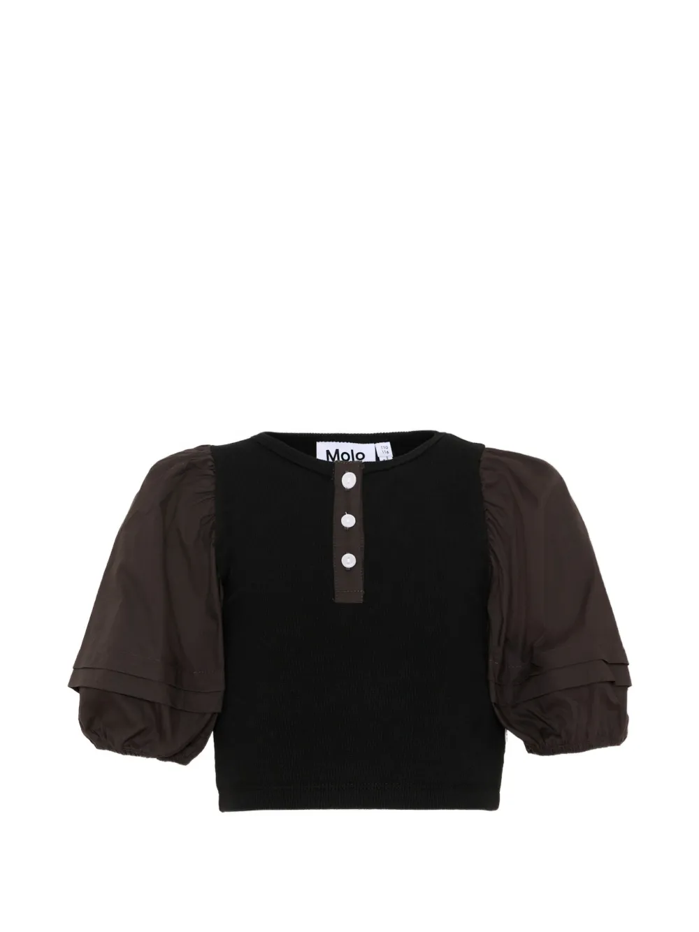 Molo organic cotton-blend buttoned T-shirt - Nero