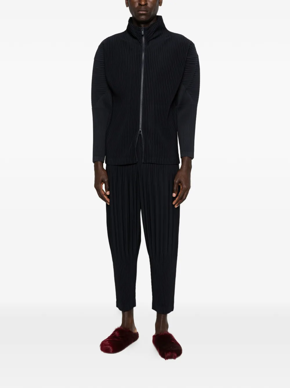 Homme Plissé Issey Miyake zip-up Sweatshirt | Blue | FARFETCH GE