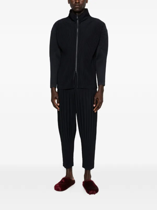 Homme Plissé Issey Miyake zip-up Sweatshirt | Blue | FARFETCH IN