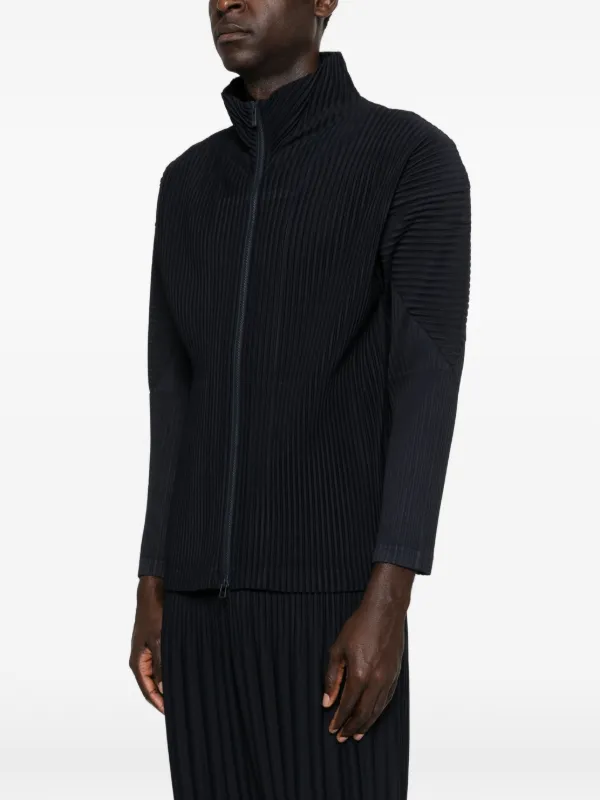 ISSEY MIYAKE　me Homme Plissé Issey Miyake zip-up Sweatshirt | Blue | FARFETCH IN
