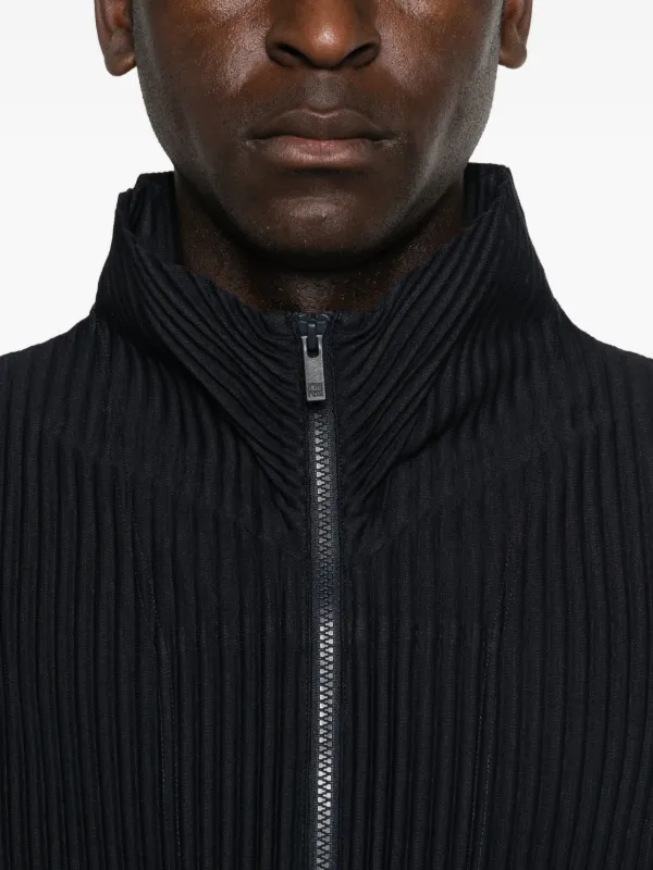 ISSEY MIYAKE　me Homme Plissé Issey Miyake zip-up Sweatshirt | Blue | FARFETCH IN